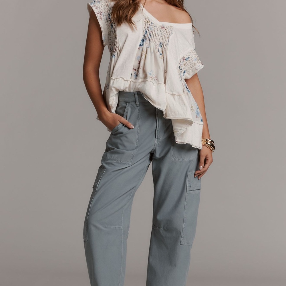By Anthropologie Smocked Swing Floral Top